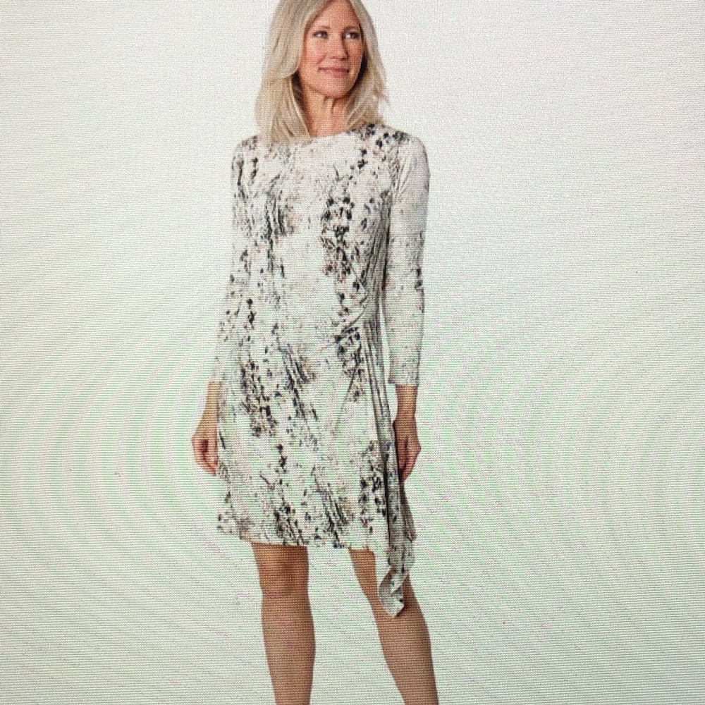 H Halston Jet Set Rushed Side Drape Dress